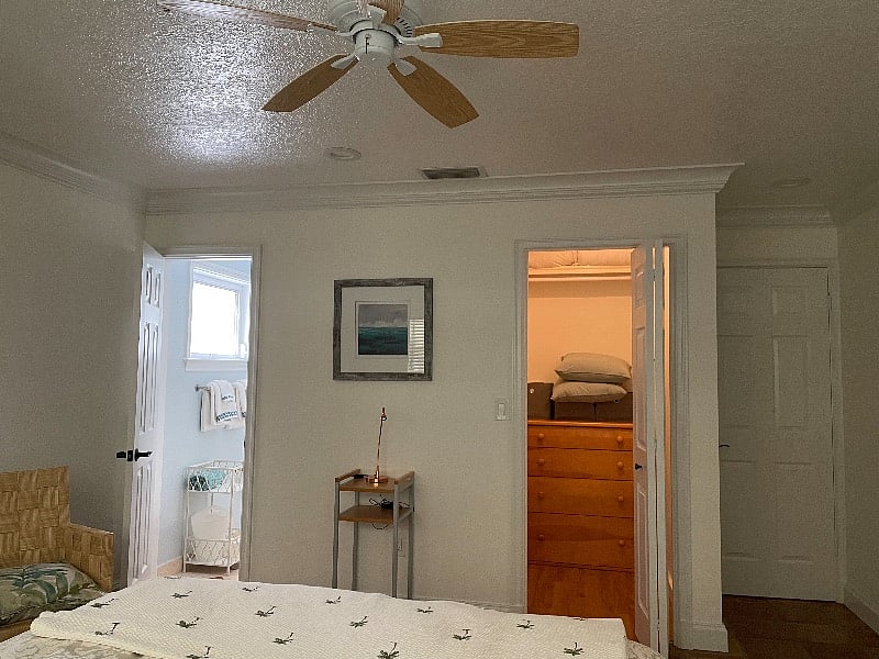 View to bathroom and closet