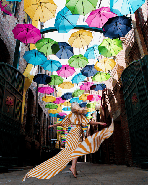 Enjoy a walk through Orange Street Alley AKA "Umbrella Alley"