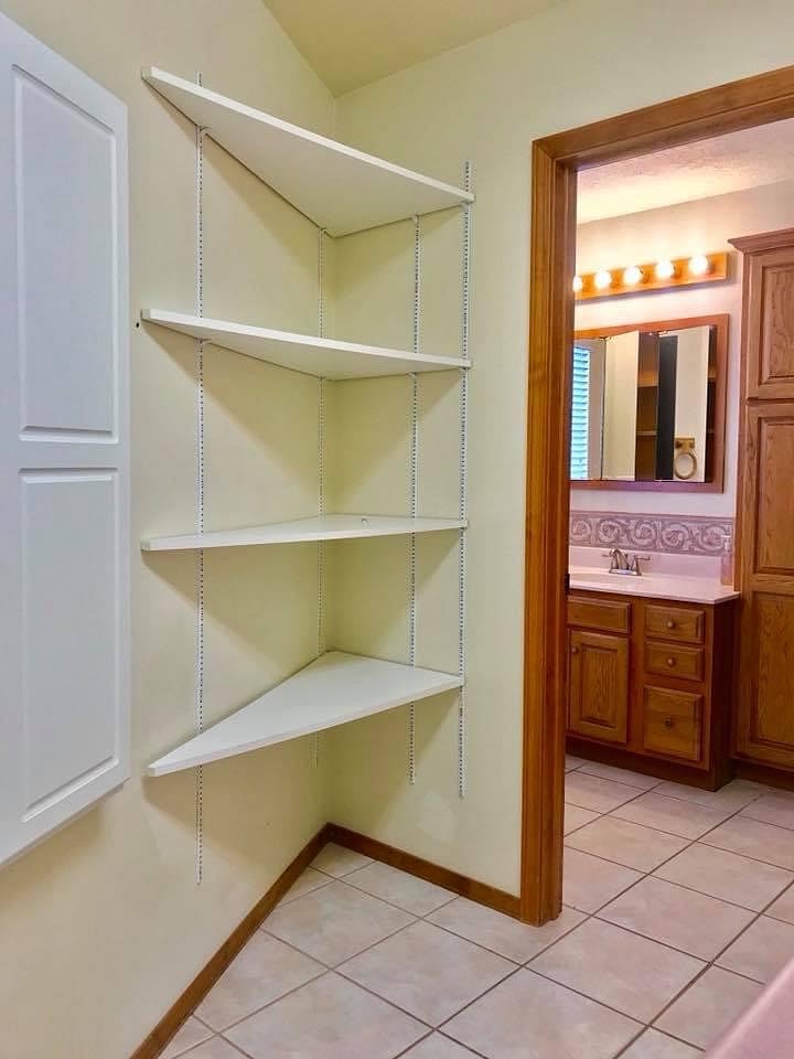 Laundry area with lots of cabinets.