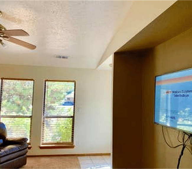 Flat screen TV in the living room.
