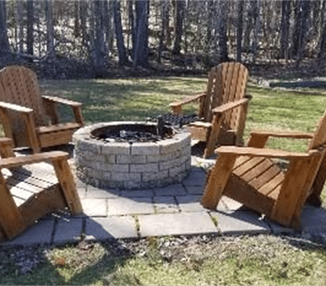 Fire pit and chairs-seasonal use or year round if you prefer.