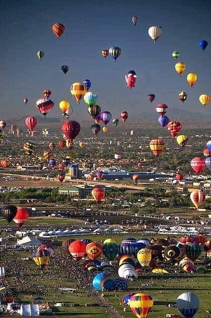 The Albuquerque International Balloon Fiesta is the largest gathering of balloons and balloonists in the world. Watching hundreds of balloons float through clear, blue New Mexico skies is magical during the month of October.