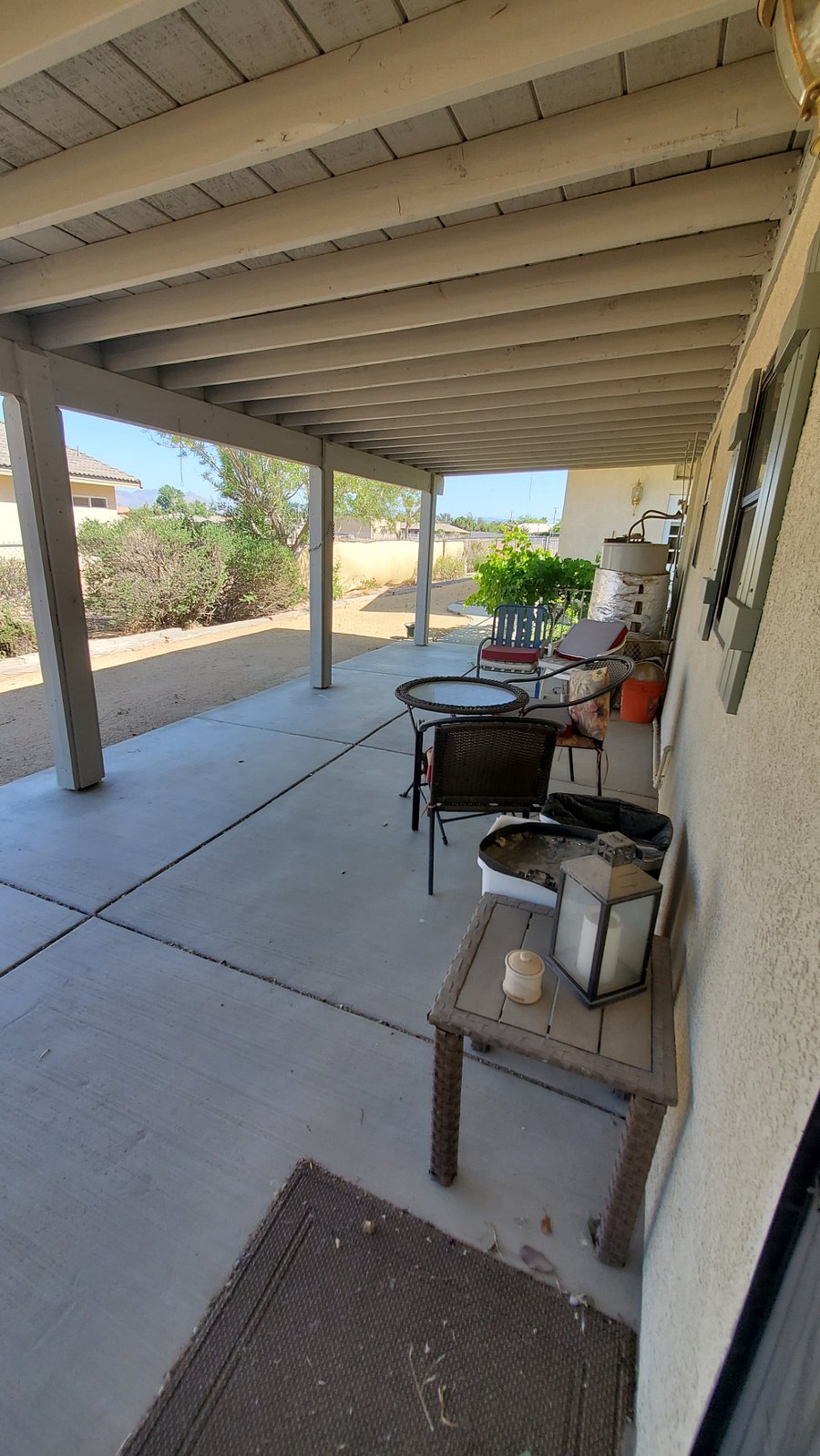 Back patio with outside seating 