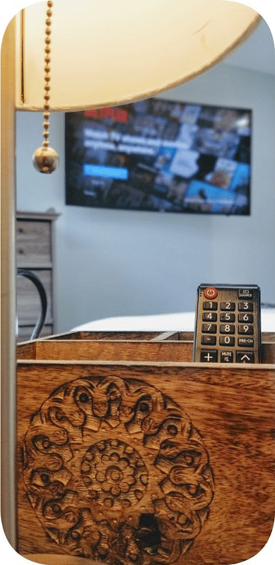 ||smart 60" TV in bedroom