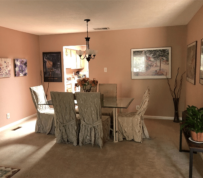 Dining room for you to enjoy your meals and set up your computer.