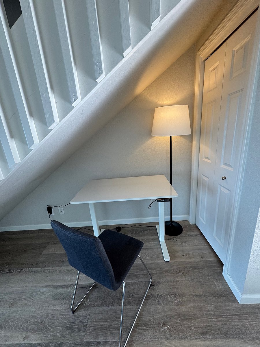 Work area with sit/stand desk