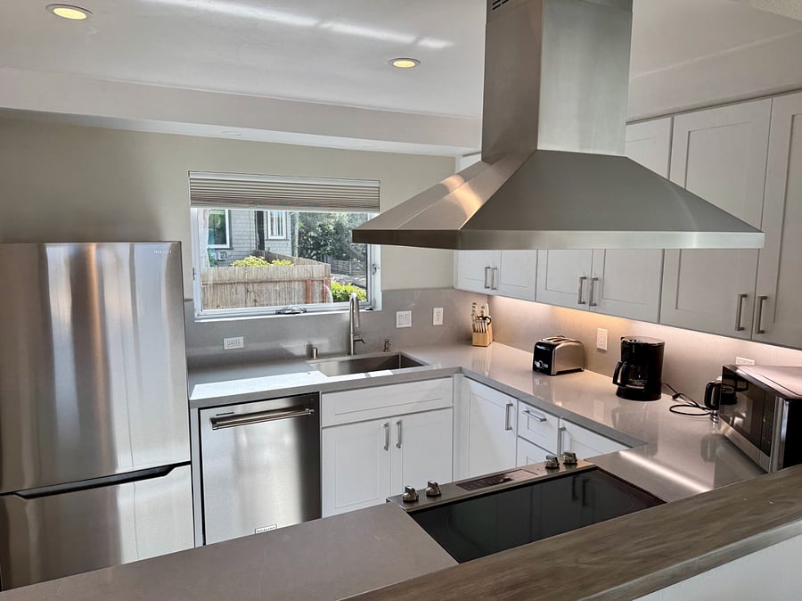 Well-equipped kitchen with new appliances