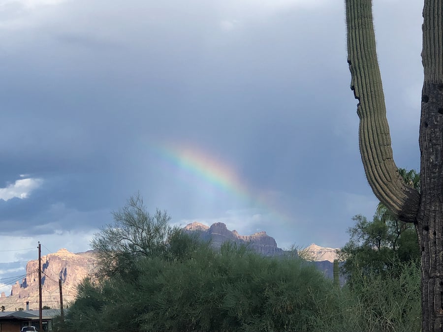 View of the Superstition Mountains from the property.