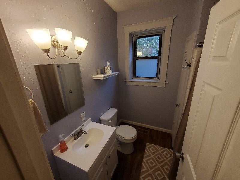 The upstairs bathroom also with a tub/shower. With two bathrooms in the condo, no waiting!