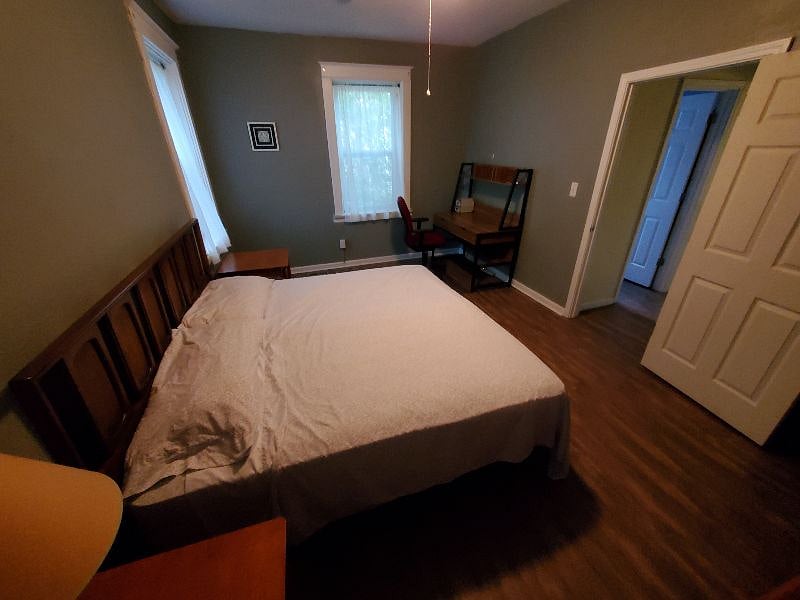 This is the second upstairs bedroom also with a king bed. The office desk here can be moved down to the lower bedroom if you prefer that to be a dedicated office area