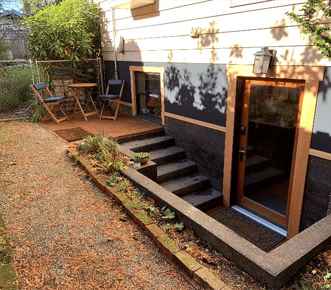 Outside entrance and patio