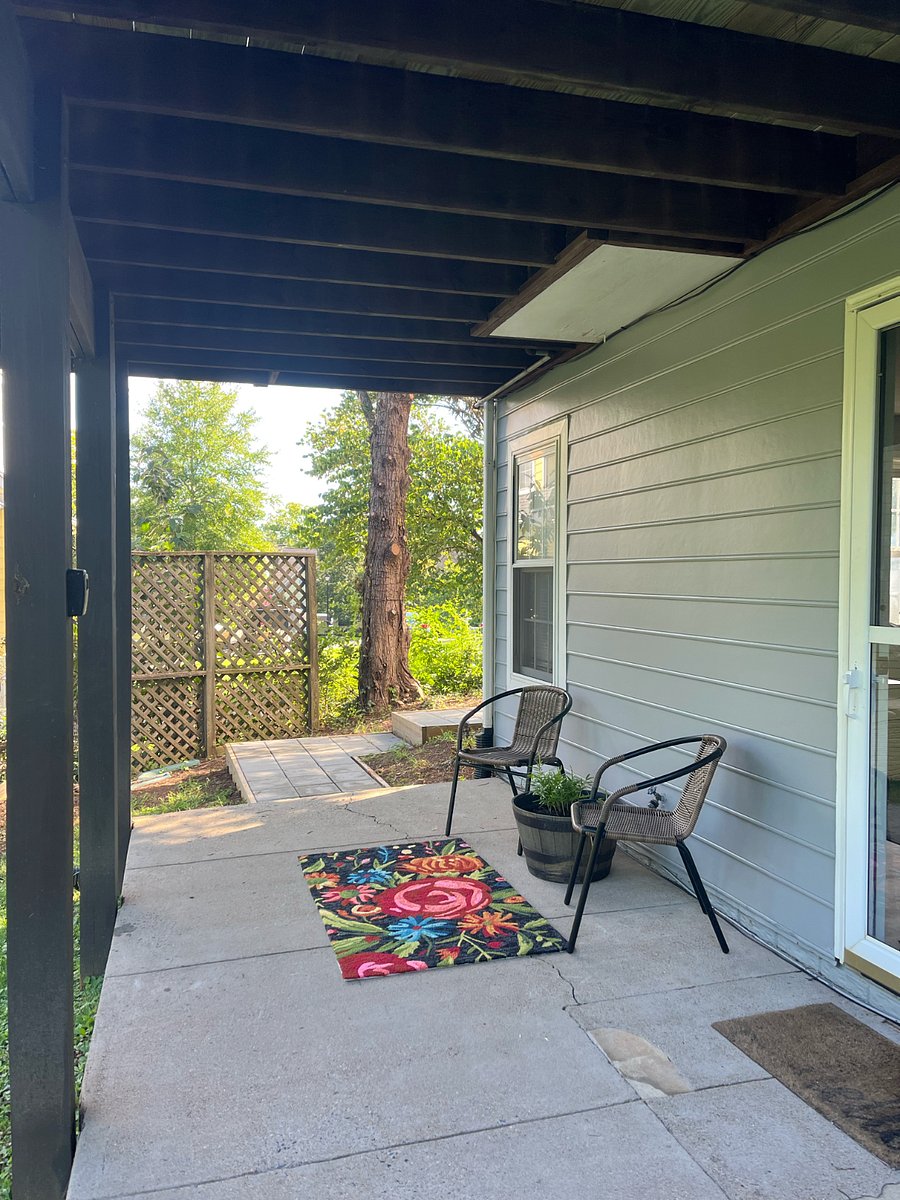 Patio right outside of the entrance