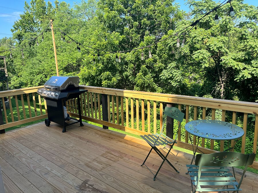 Newly refinished deck. Brand new roof put on June 2025 as well.