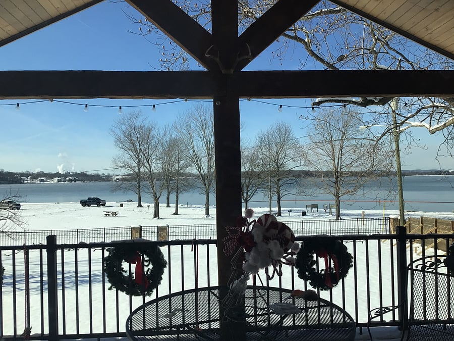 view of lake in winter