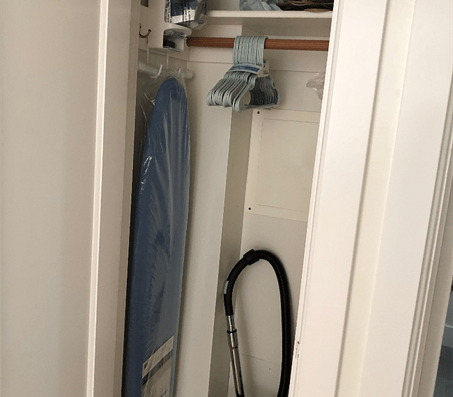 Hall Closets with supplies.