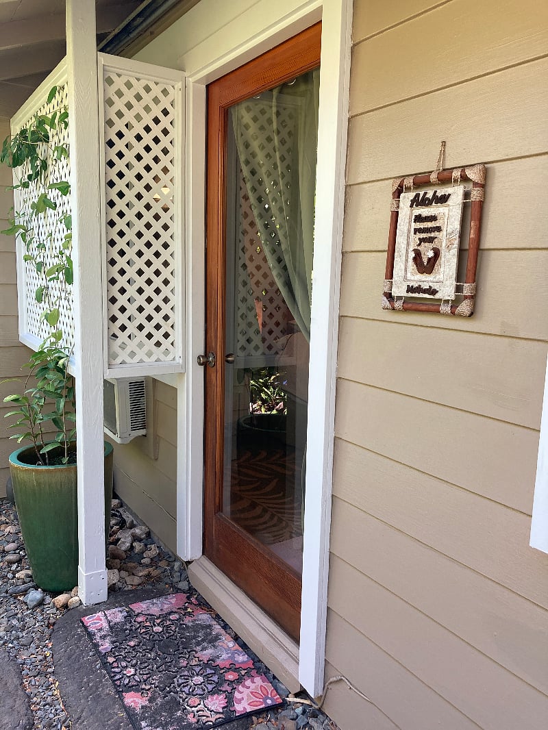 A view of the side entrance to the studio.