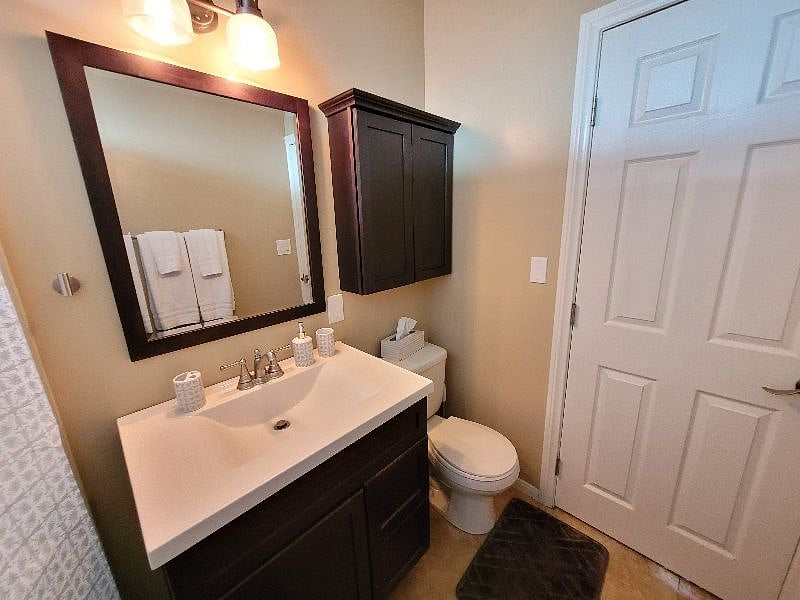 Large sink with lots of counter space.
