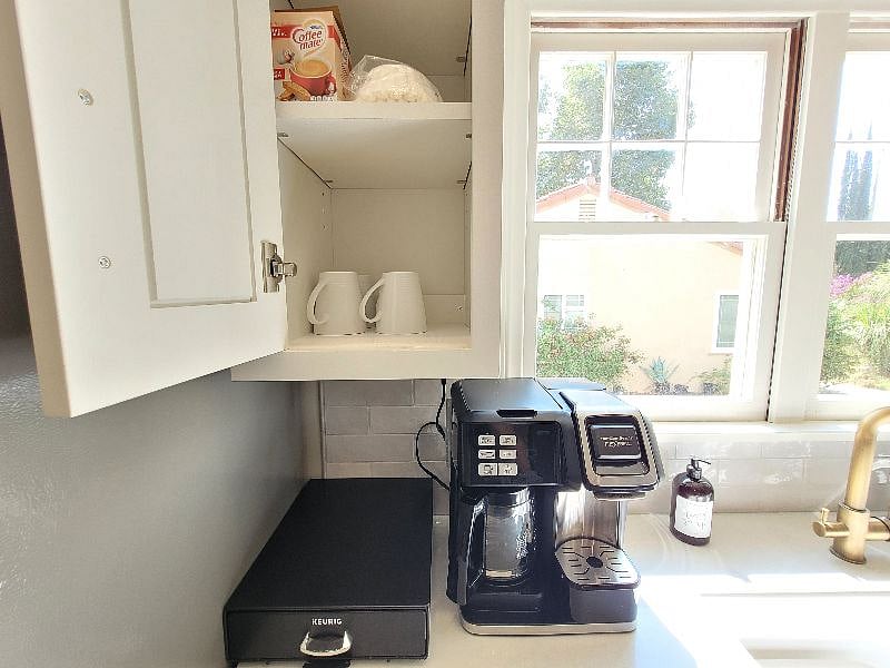 The coffee station.