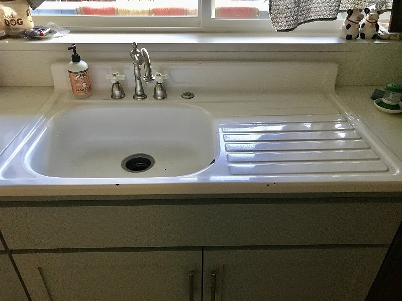 Original sink in torn down 1952 bungalow