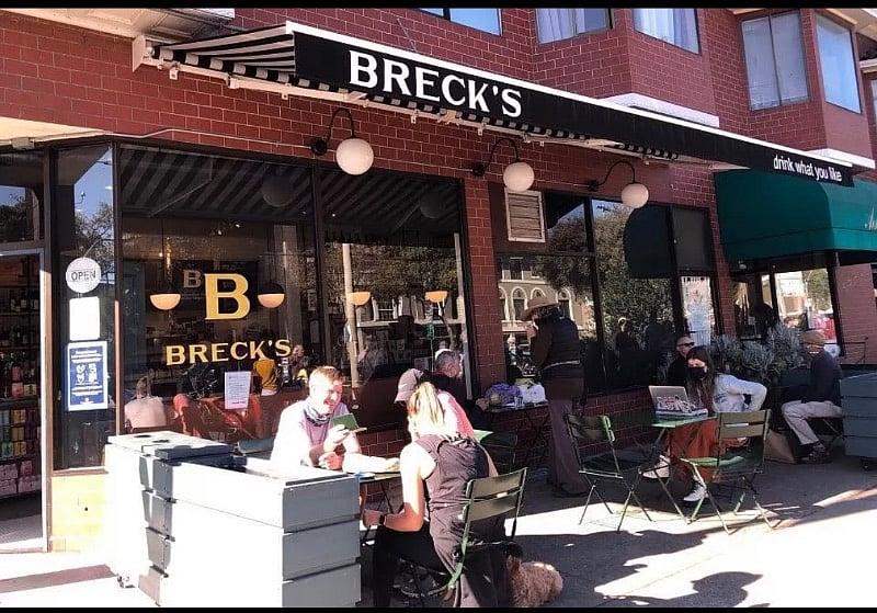 Corner spot with wine, beer and coffee.
