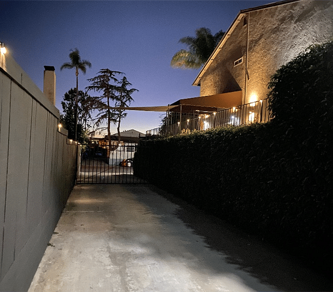 Gated garage entrance