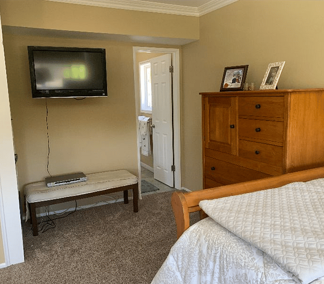 master bedroom with attached bathroom.