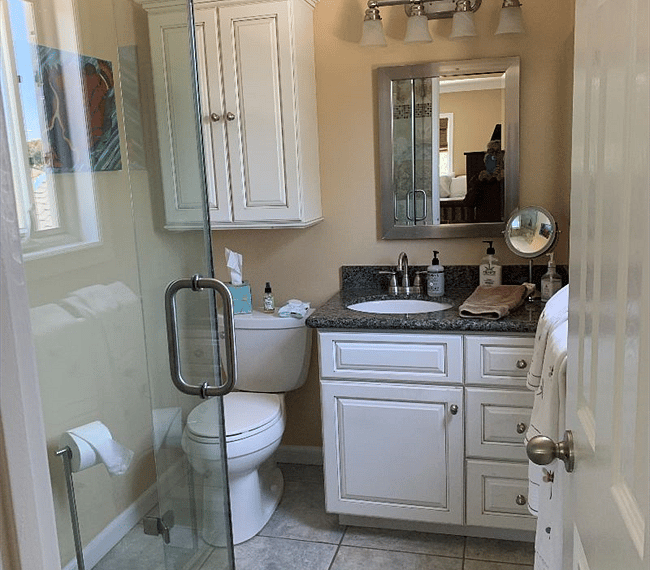 Bathroom with shower.