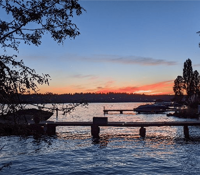 Sunset from O. O. Denny Park, 1/4 mile away.