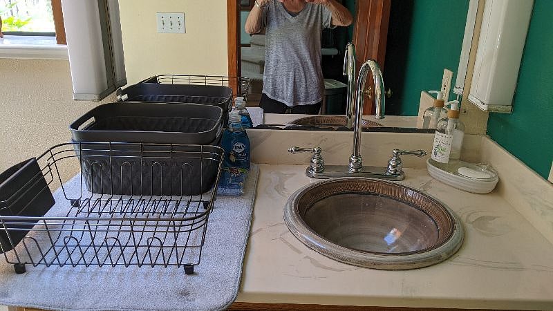 wash up in bathroom