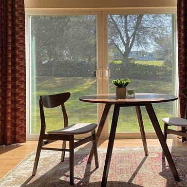 You can choose to open or close the curtains for more privacy or enjoy the view.