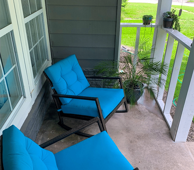 Enjoy sitting in the rocking chairs and drinking coffee on the front porch.