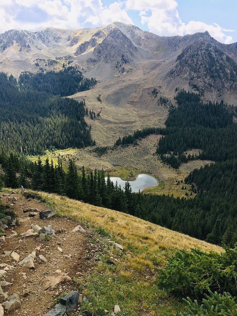 view on the Wheeler Peak trail looking at Williams Lake