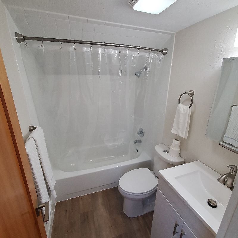 Clean updated bathroom