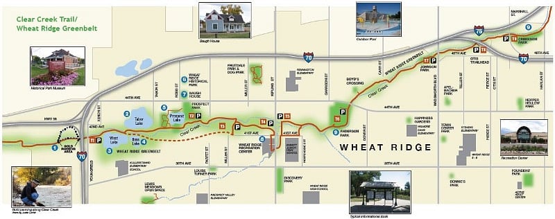 A portion of the Clear Creek Trail map. Clear Creek trail is just steps away...no need to cross a street. The trail connects to outdoor pools, tennis courts, picnic area and bbq pits and open space.