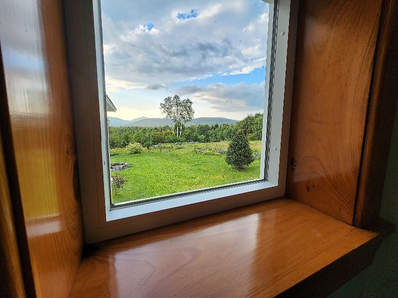 Bathroom with a view of Stowe!
