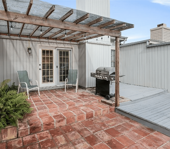 Patio with gas grill