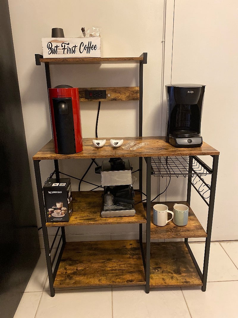 Fully stocked coffee bar