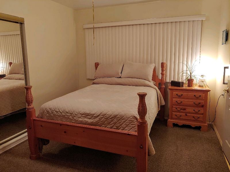 CURRENTLY AVAILABLE
This bedroom  / $1350 has its own private bathroom and is a mini oasis in which to relax and sleep comfortably. It has it's own mini-split (a.c. / heater) and 50 inch t.v.
