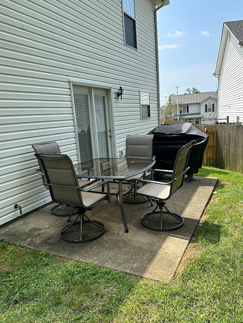 outdoor table with grill