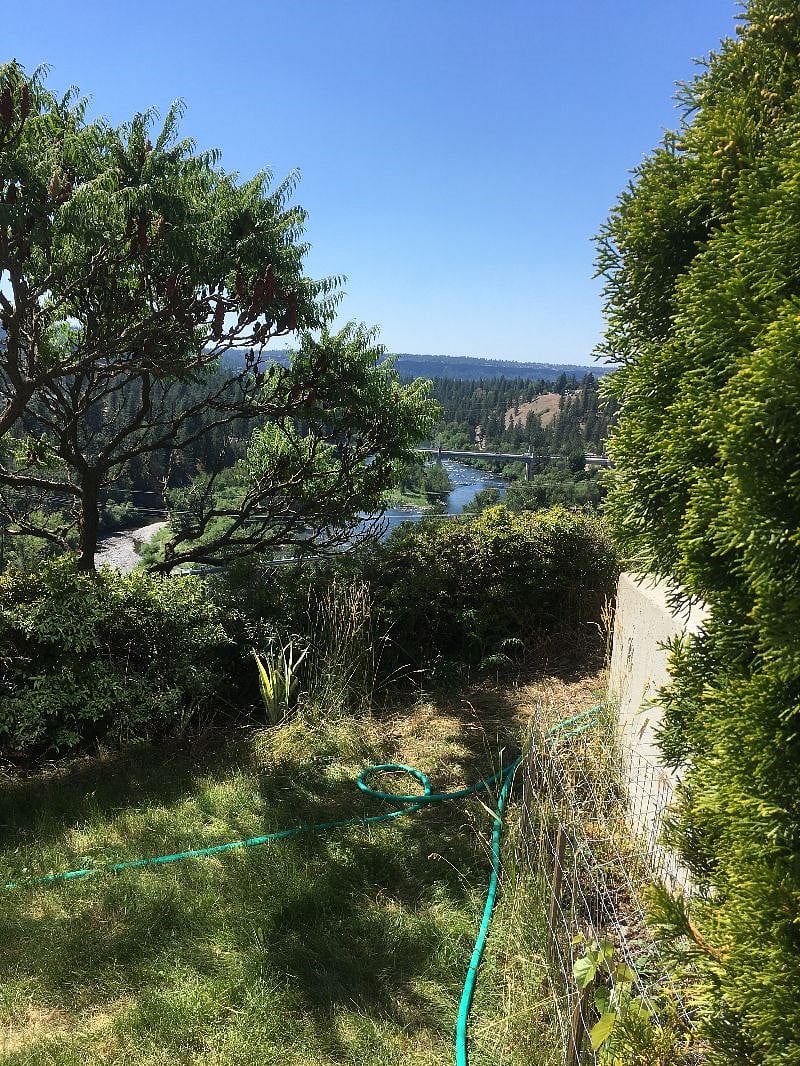 View northwest from yard.