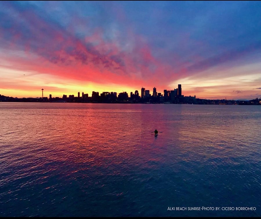 View of Seattle from Alki Point.