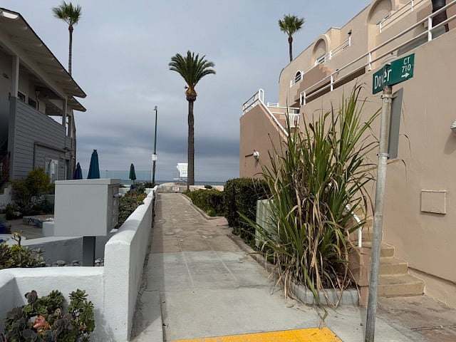 View of the ocean from the court.