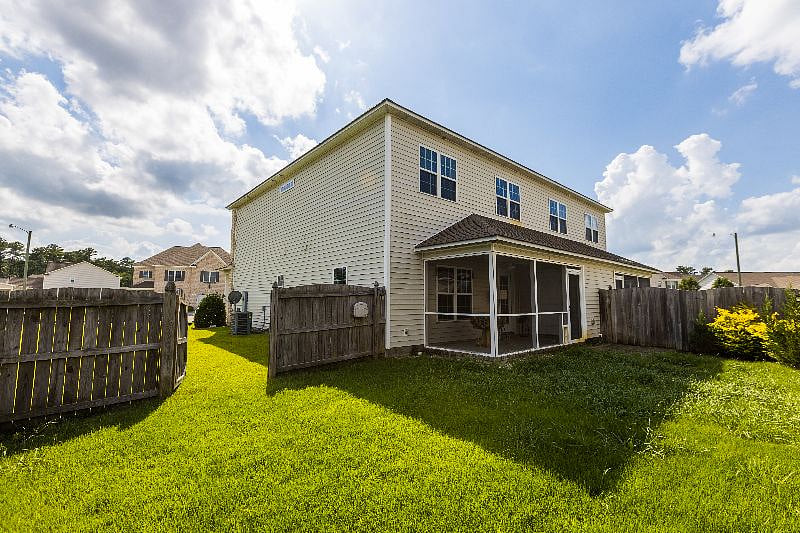Privacy fence in backyard