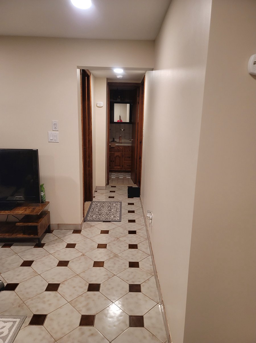 Hallway to bathroom