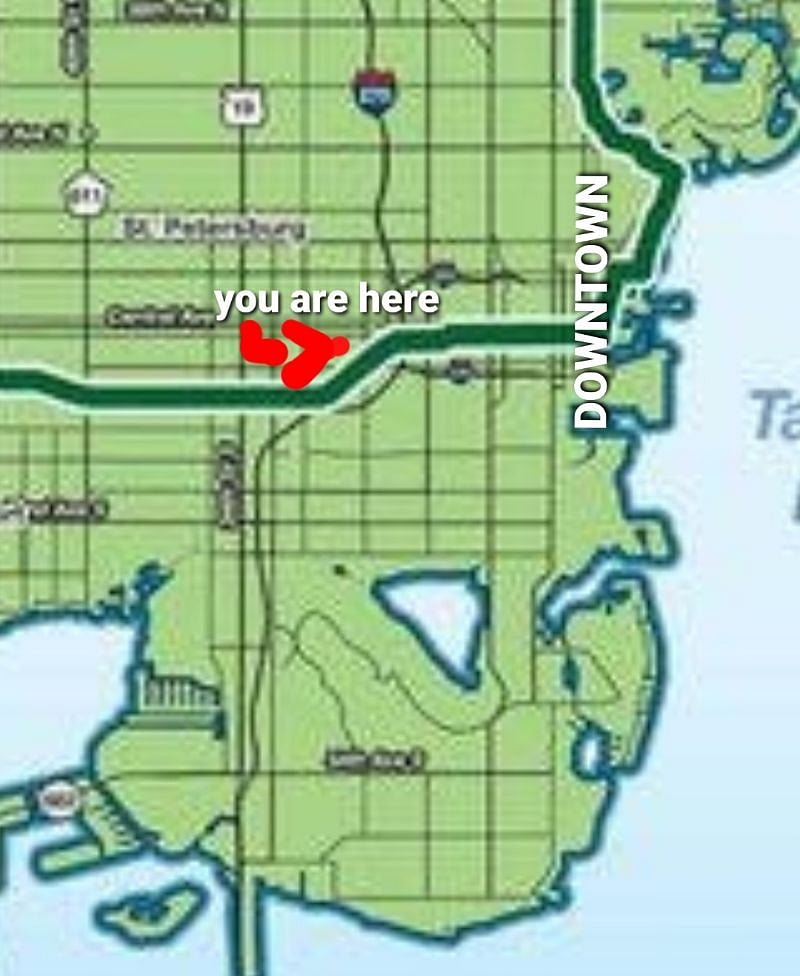 Pinellas Trail is the dark green line.