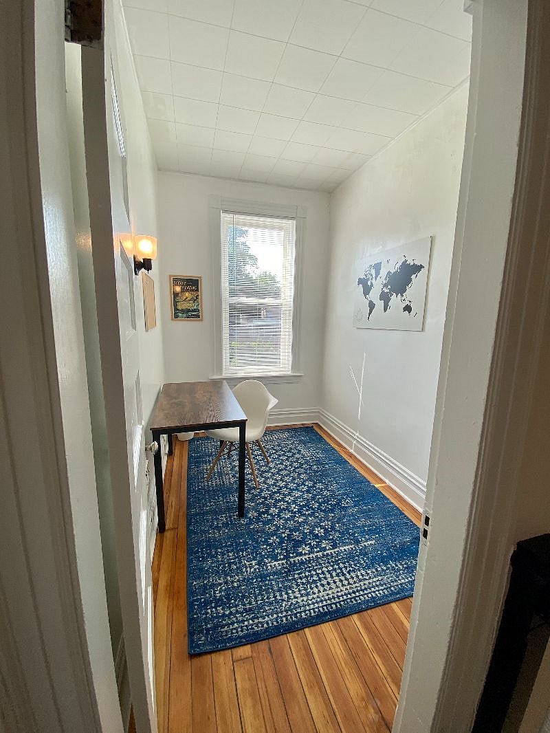 Office with view onto street.