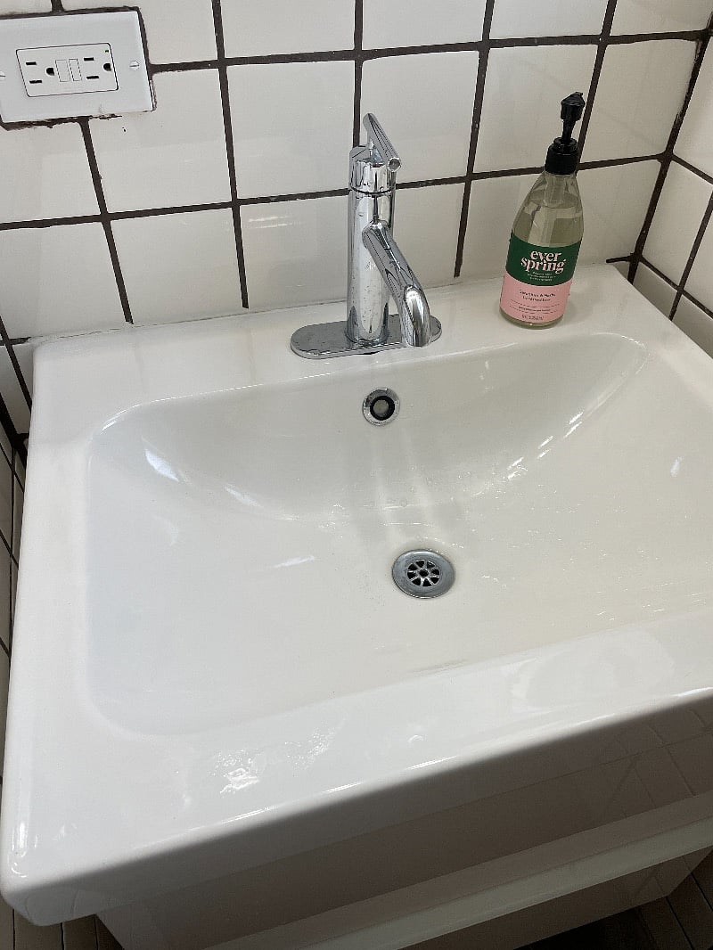 Updated bathroom vanity and sink