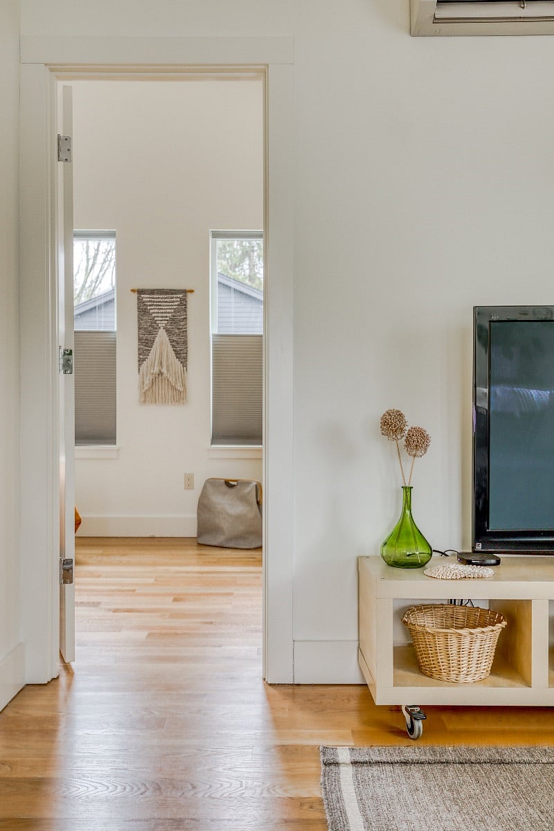 entrance from living room to bedroom. 