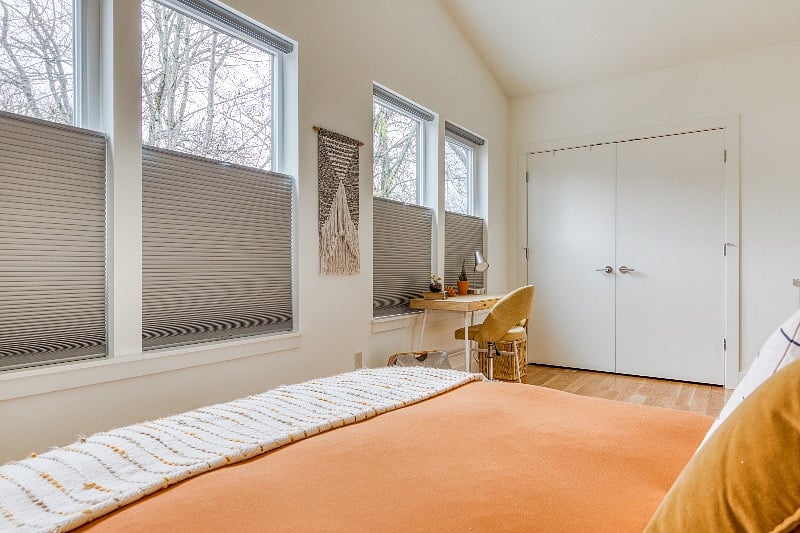 Large closet in bedroom.