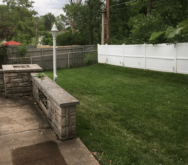 Large fenced yard.